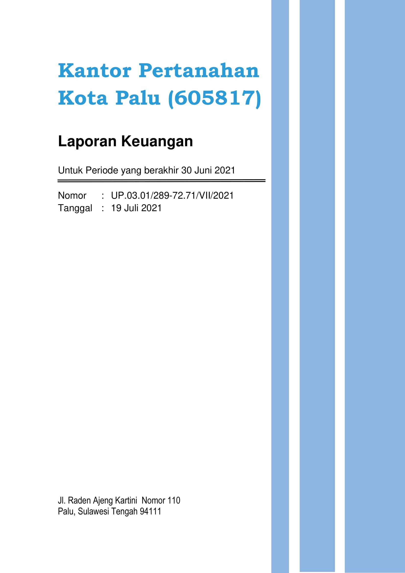 Laporan Keuangan Semester 1 TA 2021